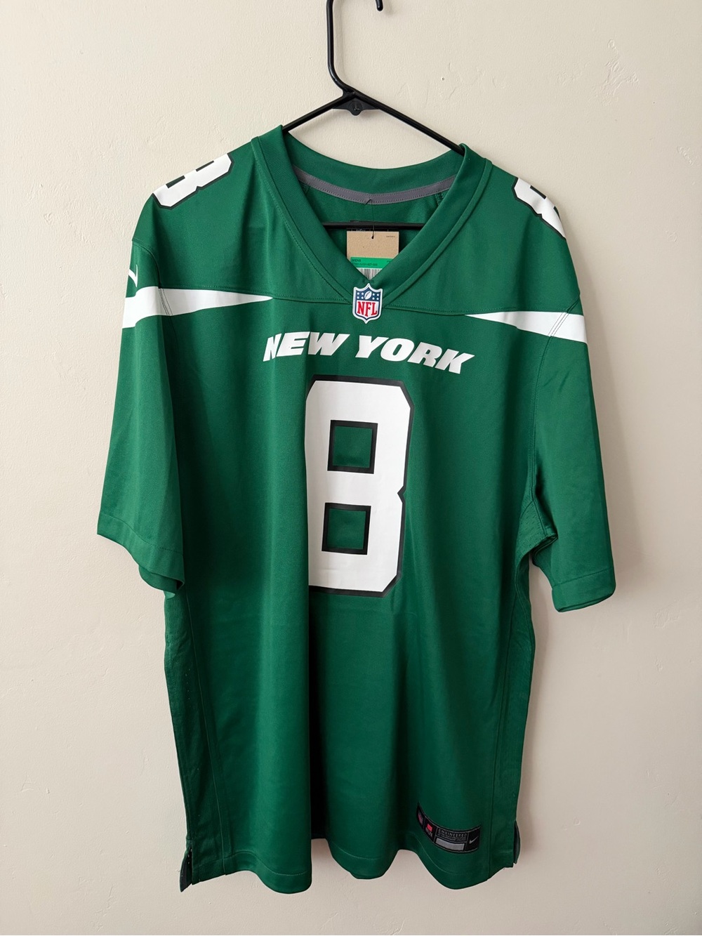 NFL New York Green and White No. 8 Football Jersey Aaron Rodgers